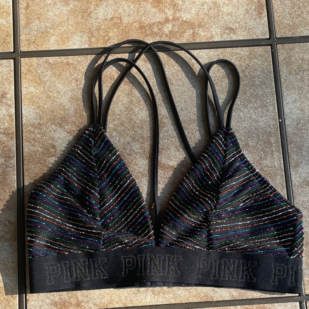 PINK Victoria's Secret Multicolor Striped Bralette